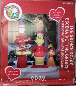 NEW! Dr. Seuss 6 ft Grinch With Sign Holiday Inflatable