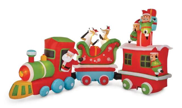 New Gemmy Airblown Colossal Train Santa Elves 16 Ft Christmas Inflatable Decor