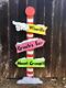 New Grinch Whoville Sign Pole Christmas Lawn Yard Art Decoration Decor