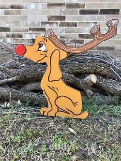 NEW GRINCH Whoville Sign Pole CHRISTMAS and Max the Reindeer Yard Art Decoration