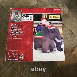 NEW Gemmy 10-1/2' Lighted Christmas Santa On Elephant Inflatable Airblown