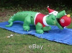 NEW Gemmy 7.5' Christmas Animated Florida Alligator Lighted Inflatable airblown