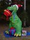 New Gemmy 8.5' Christmas Animated T-rex Dinosaur Lighted Inflatable Airblown