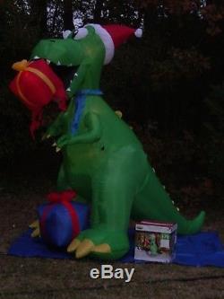 NEW Gemmy 8.5' Christmas Animated T-REX Dinosaur Lighted Inflatable airblown