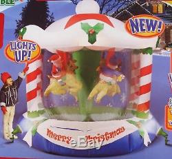 NEW Gemmy 8' Christmas AIRBLOWN Animated CAROUSEL Inflatable BLOW UP