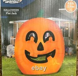 NEW Gemmy 9-1/2' Tall Halloween Flat Jack O Lantern Pumpkin Inflatable-New