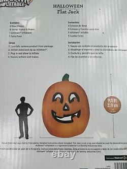 NEW Gemmy 9-1/2' Tall Halloween Flat Jack O Lantern Pumpkin Inflatable-New