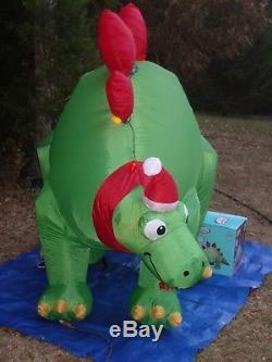 NEW Gemmy 9' Christmas Stegosaurus Dinosaur Lighted Inflatable Airblown Blow-up