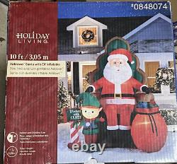 NEW Giant 10' Lighted GEMMY Christmas ELF PHOTOS WITH SANTA Inflatable Airblown