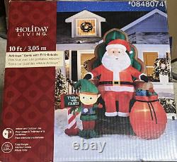 NEW Giant 10' Lighted GEMMY Christmas ELF PHOTOS WITH SANTA Inflatable Airblown