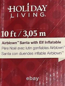 NEW Giant 10' Lighted GEMMY Christmas ELF PHOTOS WITH SANTA Inflatable Airblown