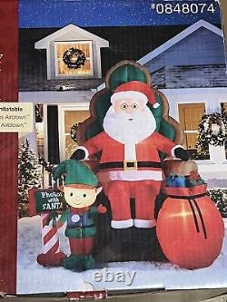 NEW Giant 10' Lighted GEMMY Christmas ELF PHOTOS WITH SANTA Inflatable Airblown