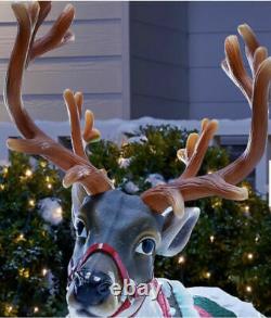 NEW LED 48 Lighted REINDEER BLOW-MOLD CHRISTMAS Yard FREE SHIPPING