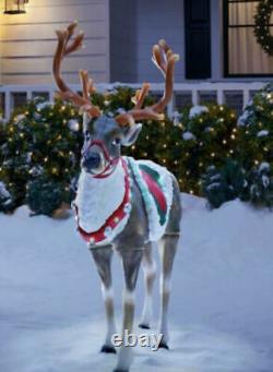 NEW LED 48 Lighted REINDEER BLOW-MOLD CHRISTMAS Yard FREE SHIPPING