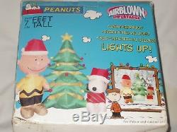 NEW OVER 7' Lighted Peanuts Charlie Brown & Snoopy Christmas Airblown Inflatable