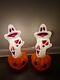New Pair Of 23 Halloween Three Ghosts On Pumpkin Lighted Blow Mold General Foam