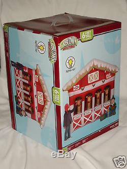 NEW Rare 6' Gemmy Christmas Reindeer Stables Lighted Airblown Inflatable
