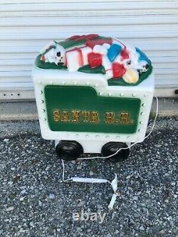 NEW Rare Vintage Christmas Santa Train Lighted Blow Mold Tender Car Yard Decor