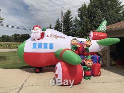 NIB 18.5ft Christmas Airblown Inflatable Massive Airplane! Air Santa