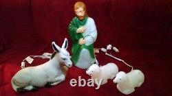 Nativity 11 piece Miniature Nativity Set Lighted Blow Mold Christmas Decoration