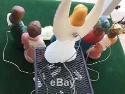 Nativity 8 Piece MINIATURE Nativity 20 Set Lighted Blow Mold Christmas Tabletop