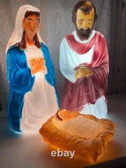Nativity Christmas Blow Mold 28 Joseph, Mary and Baby Jesus Tested