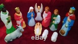 Nativity Lighted Blow Mold Set, Smaller Version, 11 Piece, Christmas Decoration