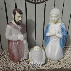 Nativity Set Blow Mold 28'' Mary Joseph Jesus Pan Asian Creations 3 Piece