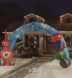 New 18 Ft Merry Christmas Lighted Archway Deck The Halls Presents Inflatable