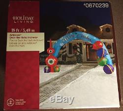 New 18 Ft Merry Christmas Lighted Archway Deck The Halls Presents Inflatable