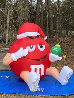 New 2010 Gemmy 5' M & M Christmas Lighted Airblown Inflatable Blow-up