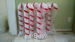 New 32 Christmas Candy Cane Blow Mold, White with Red Stripes (Lot of 6)