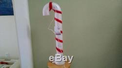 New 32 Christmas Candy Cane Blow Mold, White with Red Stripes (Lot of 6)