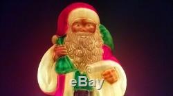 New 32 Old World Santa Lighted Blow Mold Christmas Yard Decoration