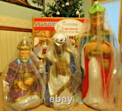 New 36 General Foam Wise Men Nativity Set Christmas Blow Mold Light Up Yard