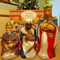 New 36 General Foam Wise Men Nativity Set Christmas Blow Mold Light Up Yard