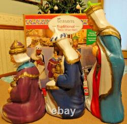 New 36 General Foam Wise Men Nativity Set Christmas Blow Mold Light Up Yard