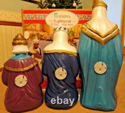 New 36 General Foam Wise Men Nativity Set Christmas Blow Mold Light Up Yard