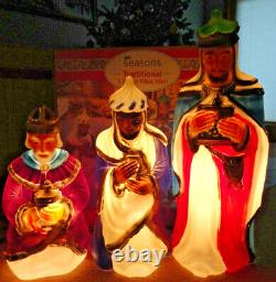 New 36 General Foam Wise Men Nativity Set Christmas Blow Mold Light Up Yard