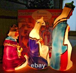 New 36 General Foam Wise Men Nativity Set Christmas Blow Mold Light Up Yard