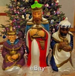 New 36 General Foam Wisemen Kings Nativity Christmas Blow Mold Light Yard Decor