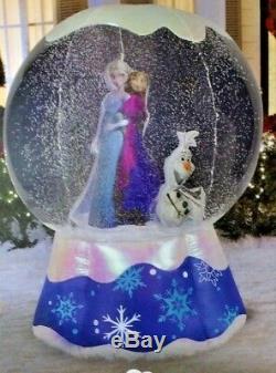 New 6 Ft Tall Christmas Disney Frozen Elsa Anna Olaf Snow Globe By Gemmy