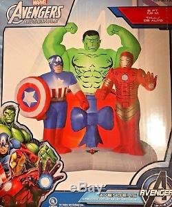 New 6 Ft Tall Marvel Christmas Avengers With Present Inflatable By Gemmy