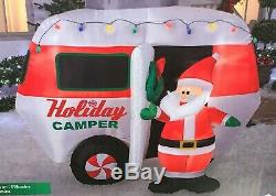 New 6' HOLIDAY CAMPER AIRBLOWN INFLATABLE Lighted Christmas Trailer Santa Gemmy