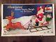 New 72 Christmas Lighted Blow Mold Santa In Sleigh & Reindeer Yard Decoration