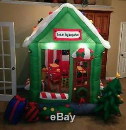 New 8 FT Gemmy Animated SANTA'S TOY EMPORIUM Airblown Lighted Yard Inflatable