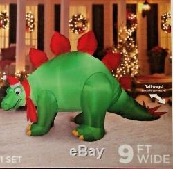 New 9 Ft Long Animated Christmas Stegosaurus Dinosaur Inflatable By Gemmy