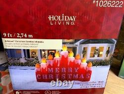 New 9 Ft Long By 6.5 Ft Tall Merry Christmas Candles Inflatable Holiday Living