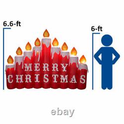 New 9 Ft Long By 6.5 Ft Tall Merry Christmas Candles Inflatable Holiday Living