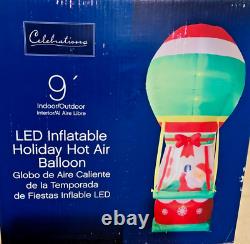 New 9 Ft Tall Giant Christmas Santa Claus Hot Air Balloon Inflatable Celebration
